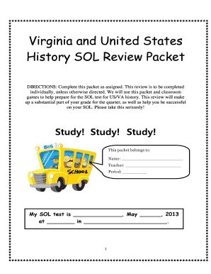 Virginia And United States History Sol Review Packet Answer Key