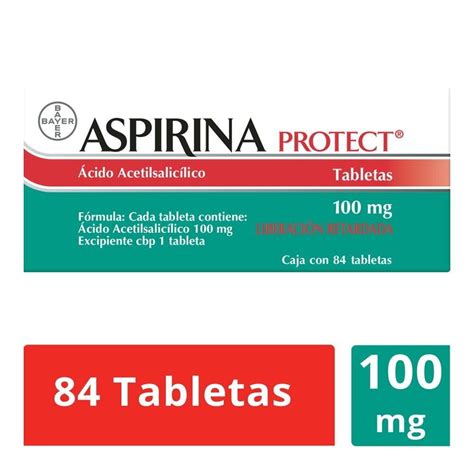 Aspirina Protect Ácido acetilsalicílico 100 mg 84 tabletas Walmart en