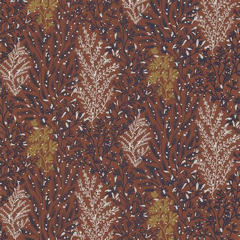 Papier Peint Motif Isoete Terracotta Blossom Casamance