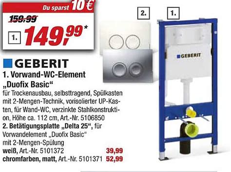 Geberit Vorwand Wc Element Duofix Basic Angebot Bei Toom Baumarkt