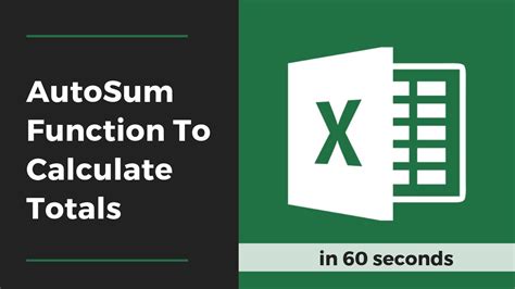 How To Use The Autosum Function To Calculate Totals In Microsoft Excel