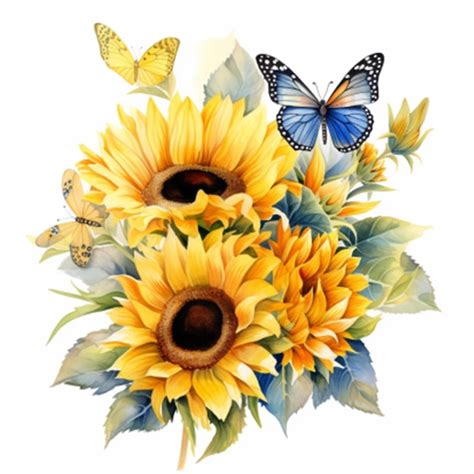 Premium Ai Image Sunflower Butterfly