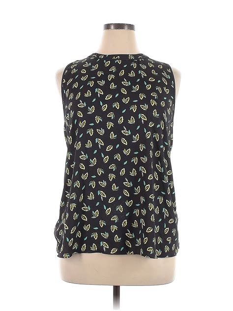 Ann Taylor Loft 100 Polyester Black Sleeveless Blouse Size Xl 74