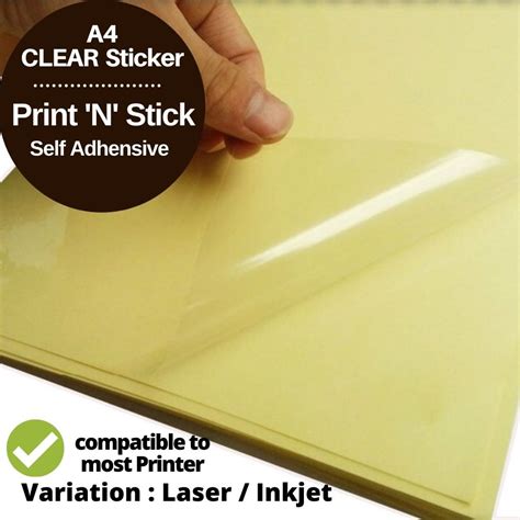 A Clear Sticker Paper Glossy Waterproof Printable Transparent Film