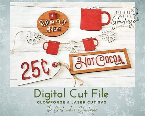 Glowforge SVG Laser SVG File Hot Cocoa SVG Cocoa Tier Tray Laser File Laser Cut File