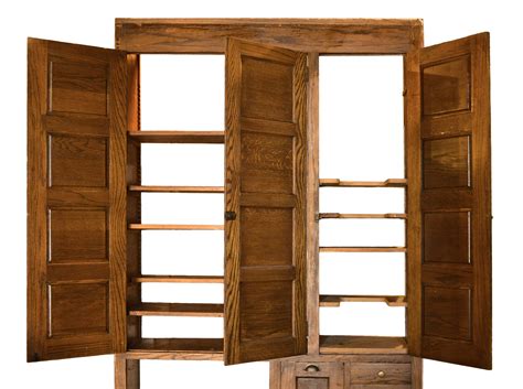 Tall Oak Built In Kitchen Cabinet — Architectural Antiques