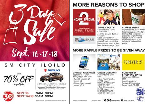 SM City Iloilo holds 3-Day Sale on Sept. 16-18