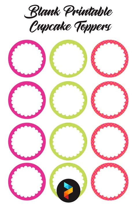 Blank Cupcake Toppers Free Pdf Printables Printablee