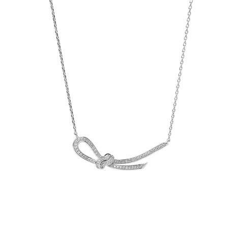 Jeulia Ribbon Knot Design Sterling Silver Necklace Jeulia Jewelry