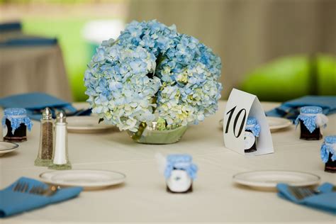 Blue Hydrangea Centerpieces