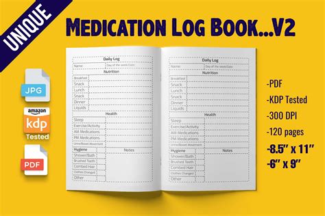 Medication Logbook Kdp Interior Graphic By Design Basket · Creative Fabrica