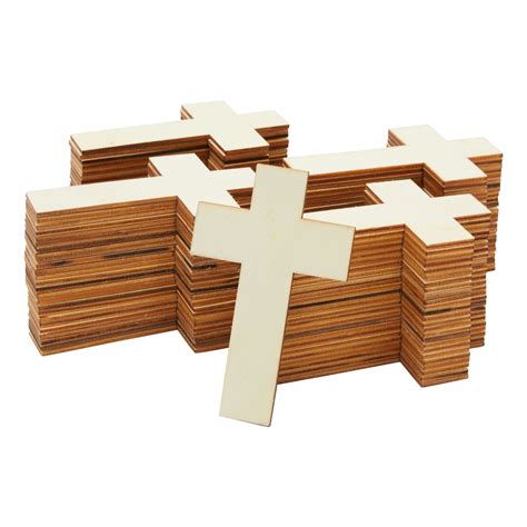 100 Pack Unfinished Wooden Crosses For Crafts Wood Cross Bulk For