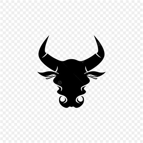 Bull Head Silhouette PNG Transparent Black Bull Head Logo Longhorn