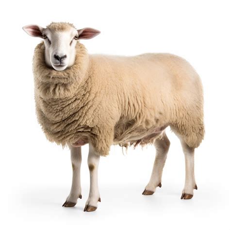 Premium AI Image | A white sheep isolated on a white background livestock domestic farm animals