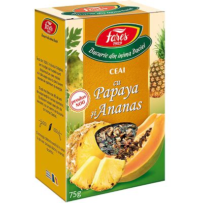 Ceai Cu Papaya Si Ananas 75g Fares Dr Max Farmacie