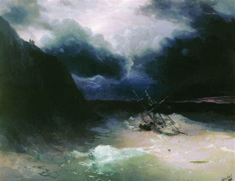 Sailing In A Storm Ivan Aivazovsky Wikiart Org