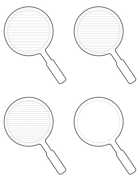 Free Printable Magnifying Glass Shaped Writing Templates