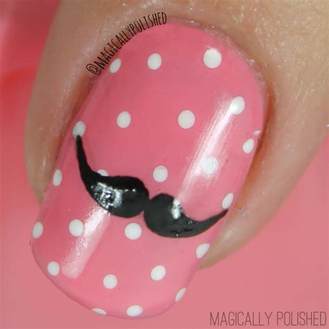 Magically Polished Nail Art Blog Pink Movember Nails