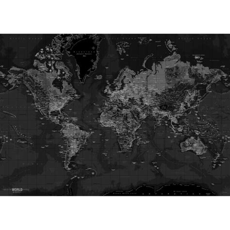 World Map Dark Canvas Incado World Map Design Graphic Art