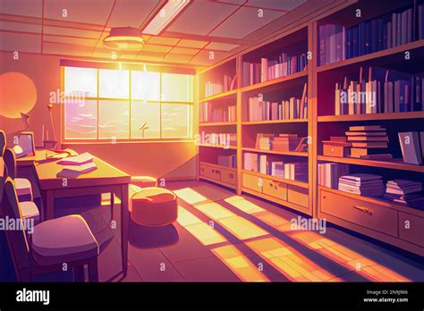 Anime Library Background