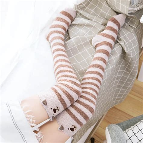 Japanese Animal Modeling Knee Socks Striped Cute Lovely Kawaii Cozy