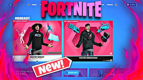 Fortnite Loja De Hoje Especial Pacot O Mrbeast Sorteio De Skin Youtube