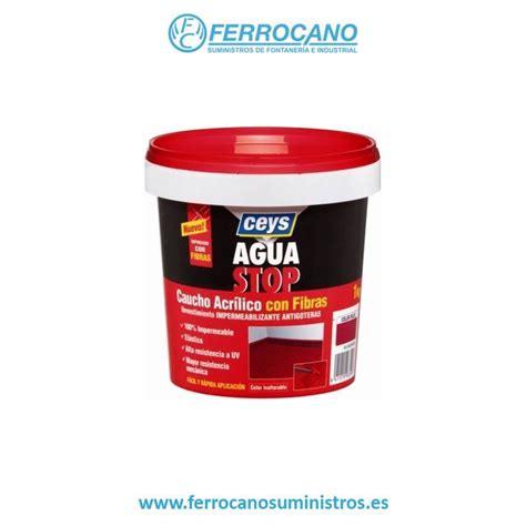 PINTURA CAUCHO CEYS AQUA STOP 1KG CON FIBRA BLANCO