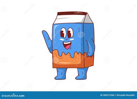Cute Milk Box Character Design Illustration Stock Vector - Illustration ...