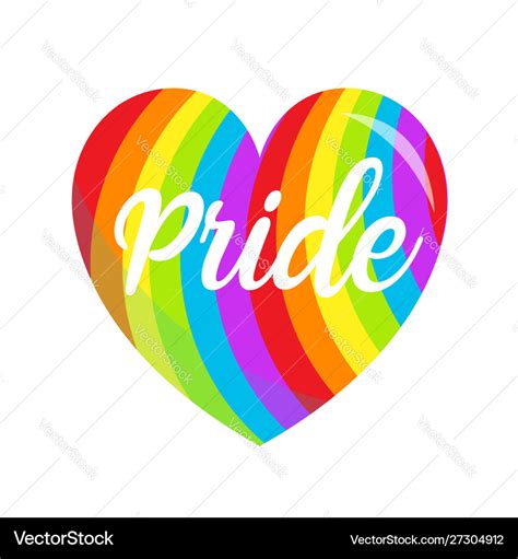 Lgbt Rainbow Heart Symbol Icon Gay Pride Vector Image