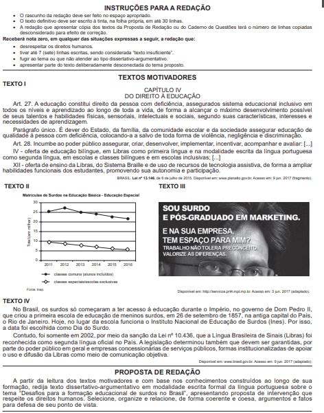 Enem Proposta de Redação Enem 2019 Democratização do acesso ao