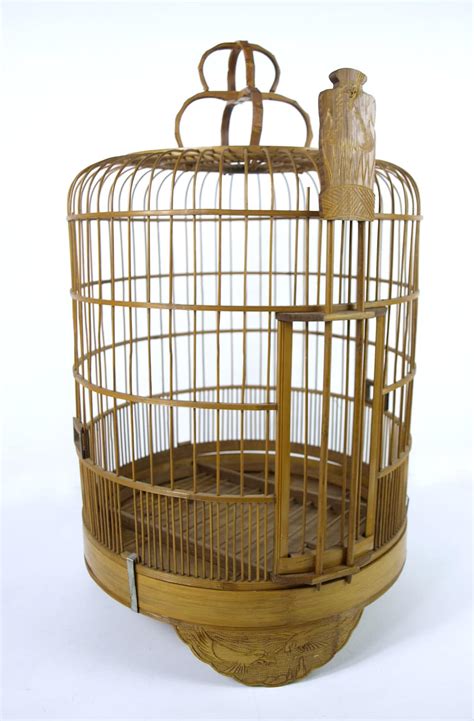 Vintage Chinese Bamboo Thrush Bird Cage Mid Century Guizhou Kaili