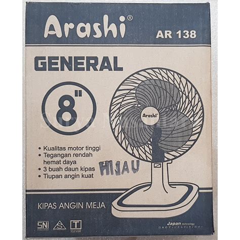 Jual Kipas Angin Duduk Meja Deskfan 8 Inchi Arashi General Fan AR 138