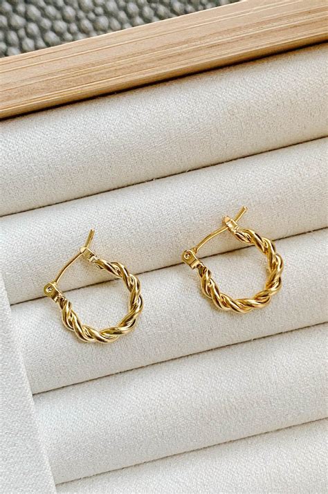 14k Gold Twisted Hoop Earrings Artofit