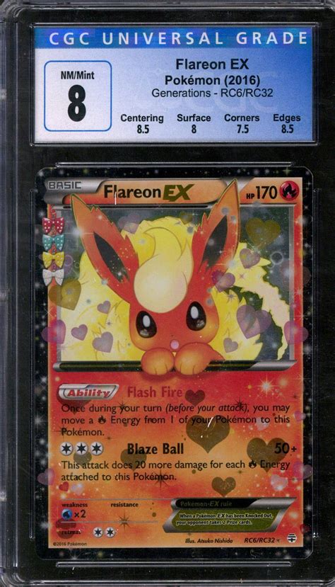 Pokemon Generations Flareon Ex Rc6rc32 Cgc 8 Da Card World