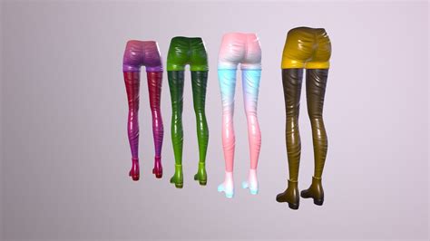 3d Model Stylized Casual Bottom Of Clothes Outfit Boots Leggins Shorts Vr Ar Low Poly Cgtrader