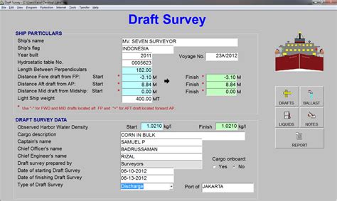 Draft Survey Software Review Marine Surveyor Information