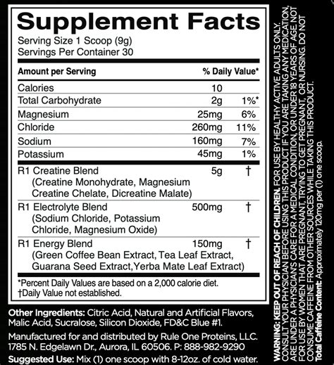 Rule 1 Charged Creatine 30serv Sf Nutrition