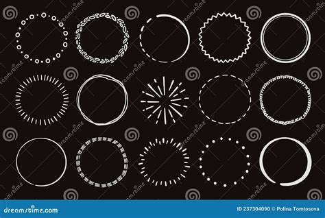 Hand Drawn Chalkboard Circle Line Badge Stock Vector Illustration Of