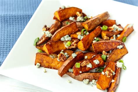 Balsamic Roasted Sweet Potatoes With Gorgonzola And Walnuts