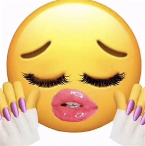 Create Meme Emoji With Nails And Lips Smiley Face With Lips And Nails