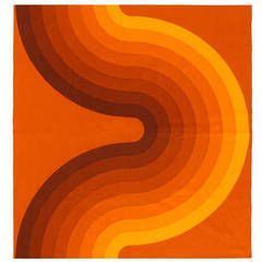 vintage verner panton kurve textile  orange retro artistic design