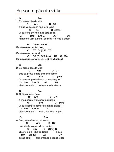 Cifra Eu Sou O Pão Da Vida Pdf