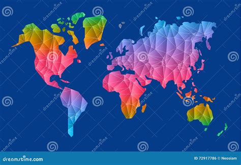 Vector Polygon World Map Illustration Stock Vector Illustration Of