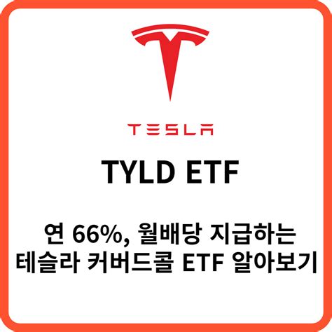 Tsly Etf 연 66 배당주는 테슬라 커버드콜 Etf 알아보기 코노의 잡학사전