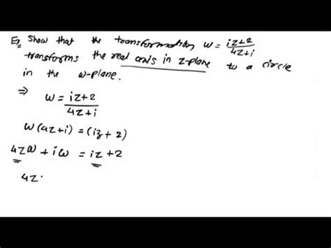 Complex Analysis How To Transform Z Into W Plane Using Bilinear