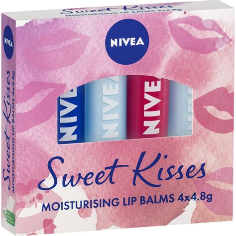 Nivea Sweet Kisses Moisturising Lip Balms 4 Pack Woolworths