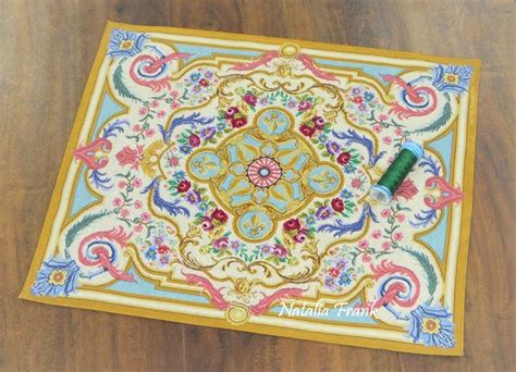 French Savonnerie Petit Point Pattern PDF Dollhouse Miniature Rug Etsy