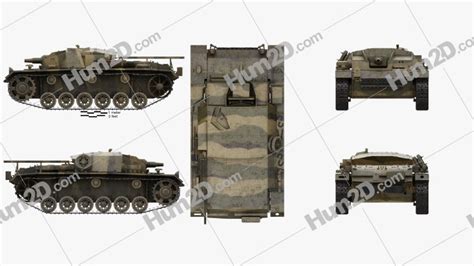 StuG III Blueprint Template 3DModels Org