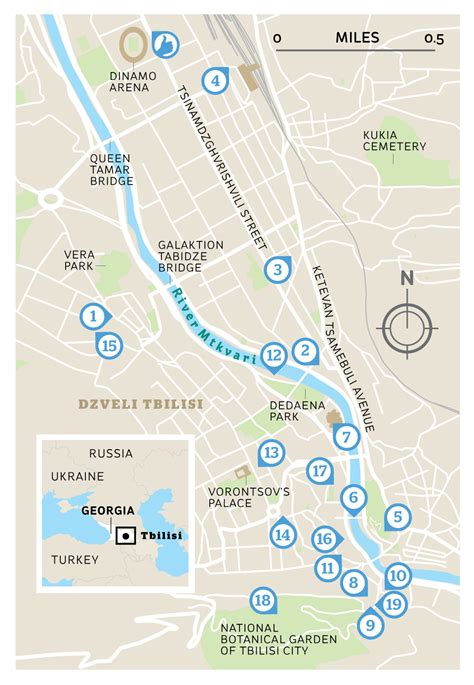 Tbilisi Attractions Map