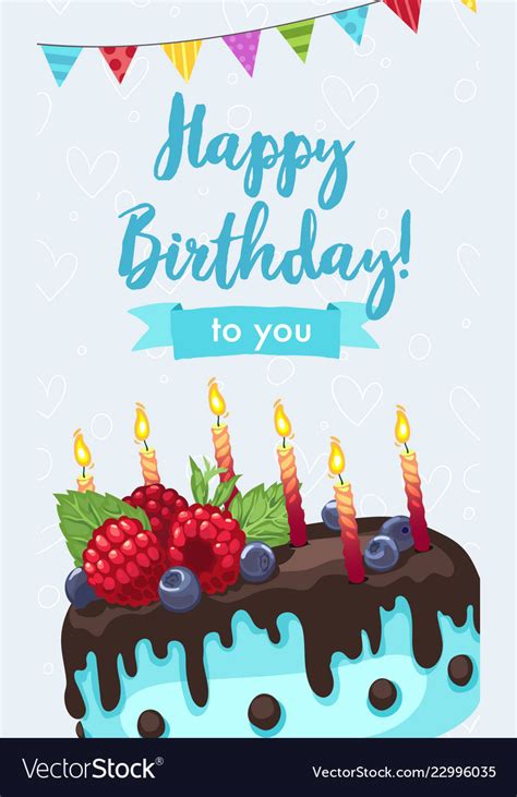 Happy Birthday Greeting Card Royalty Free Vector Image